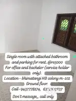 Single room with attached bathroom and parking for rent