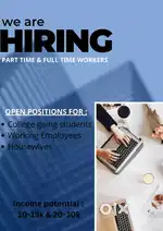 Part time work with flexible timing