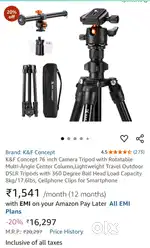 NEW K&F concept 76in 360 ball head tripod