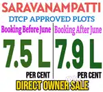 SARAVANAMPATTI near DTCP APPROVED site sales PER CENT 7.50Lakh