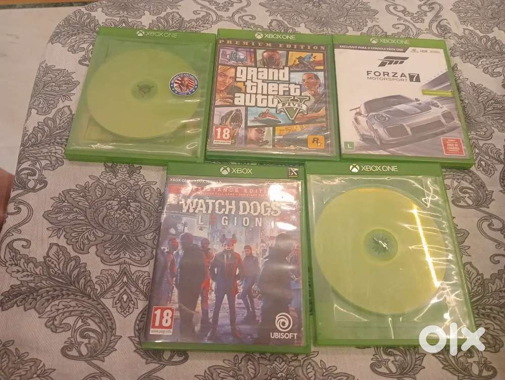 Gta5,watchdog legion,forzamotorsport7,wwe2k18,mortalkombat11(xboxone)