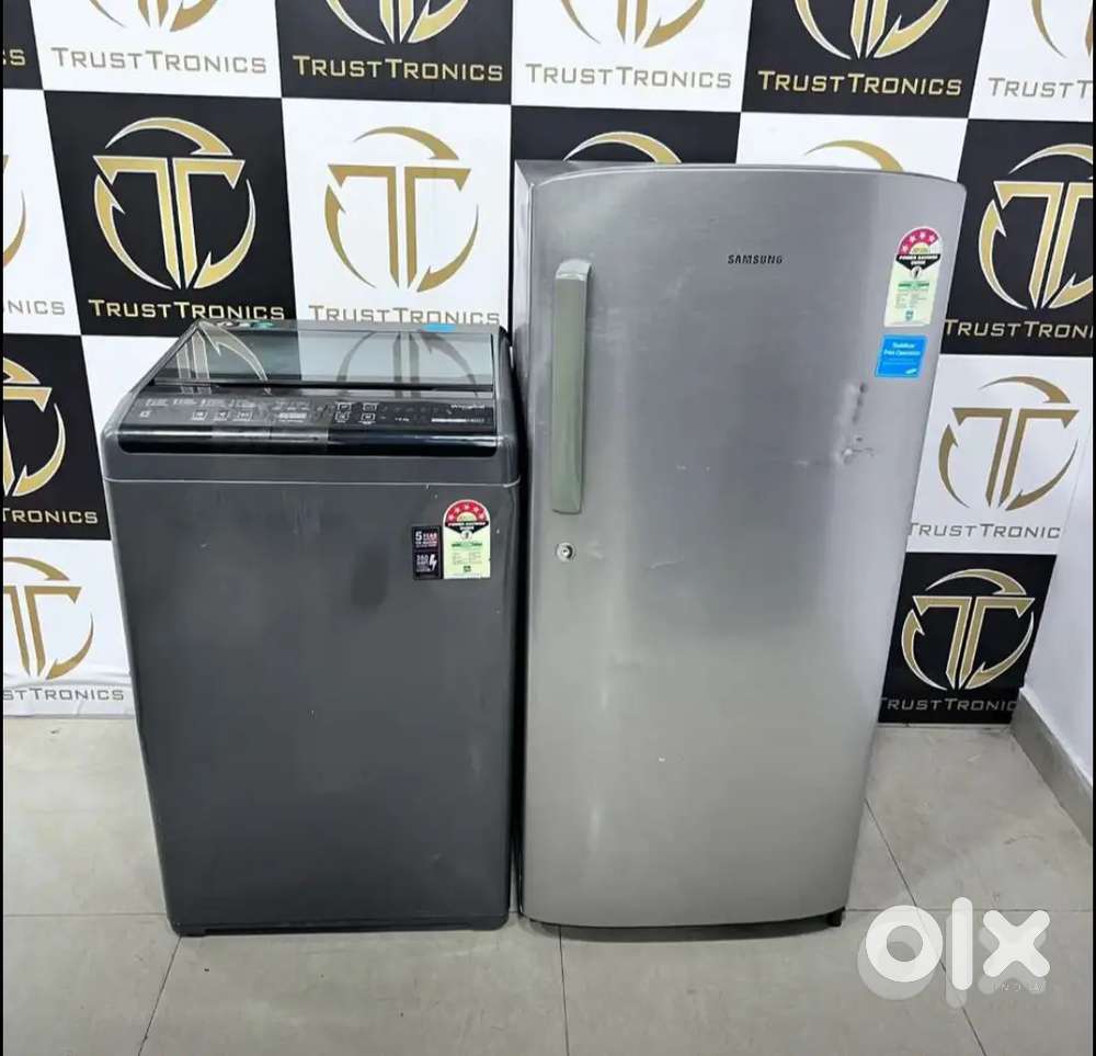 Samsung single door and whirpool jet black colour washing machine