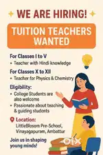 Hiring teacher for Tuition with hindi