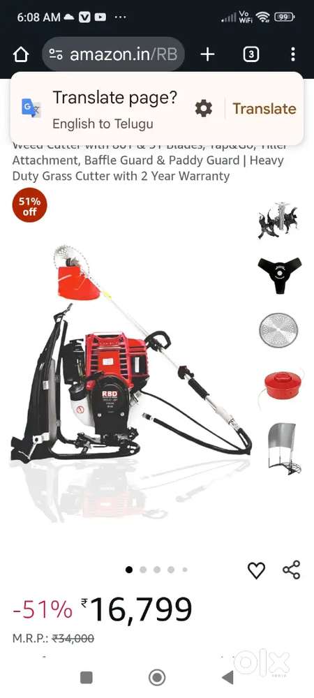 Brush cutter for agriculture