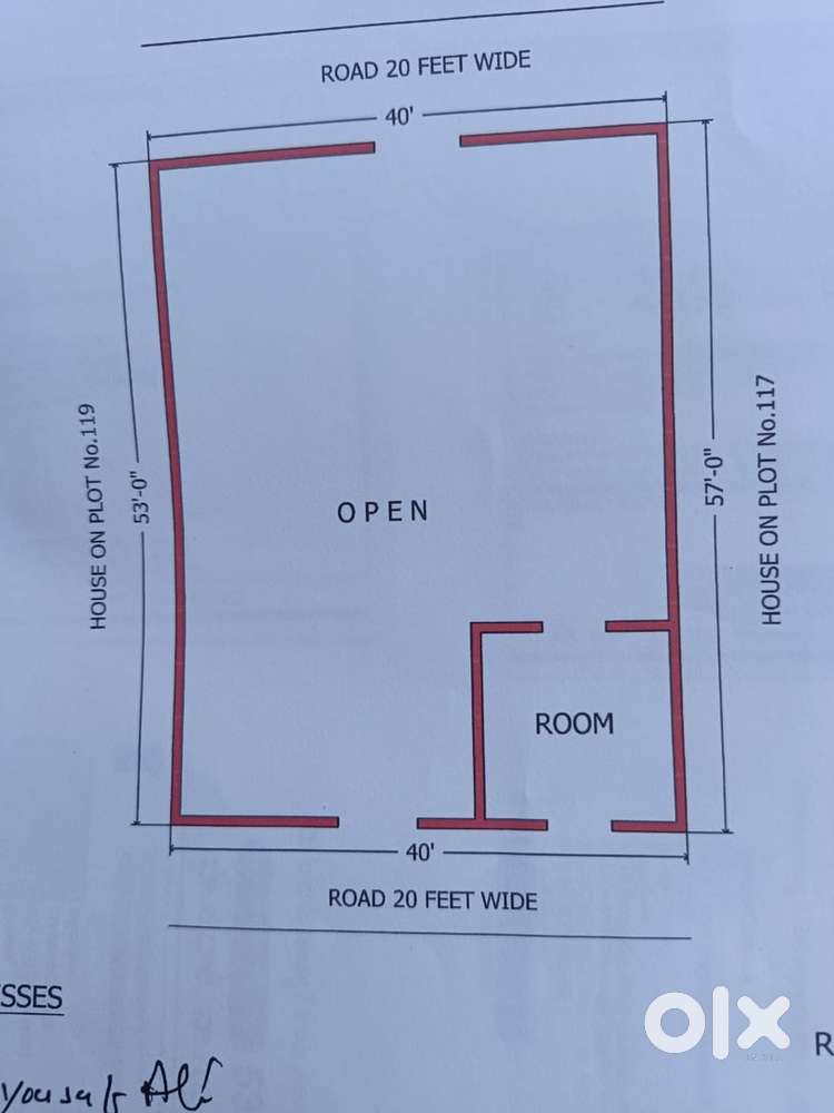Double road open plot for sale