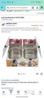 I want to sell my 8+8 liter deep fryer machine. Only 2 time use