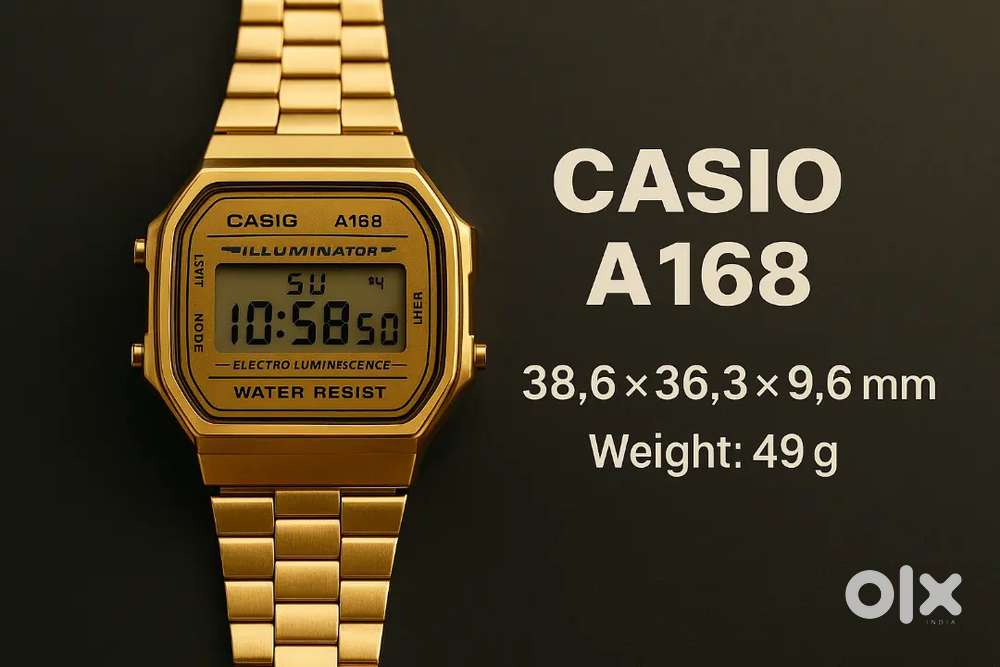Casio A168 Gold Watch – Good Condition