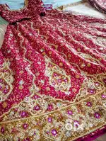 Bridal Rose pink Lengha with dupatta.
