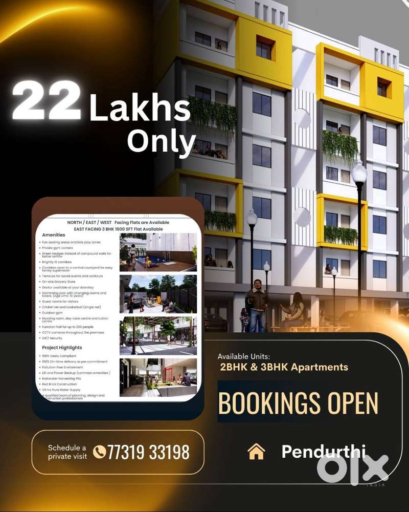 Premium FLATS For SALE Pendurthi