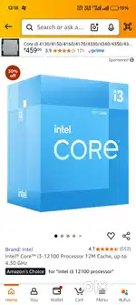 Intel i3 12100 processor 1 year old
