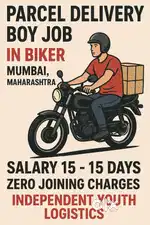 Mumbai Parcel Delivery Boy Job Bike Rider