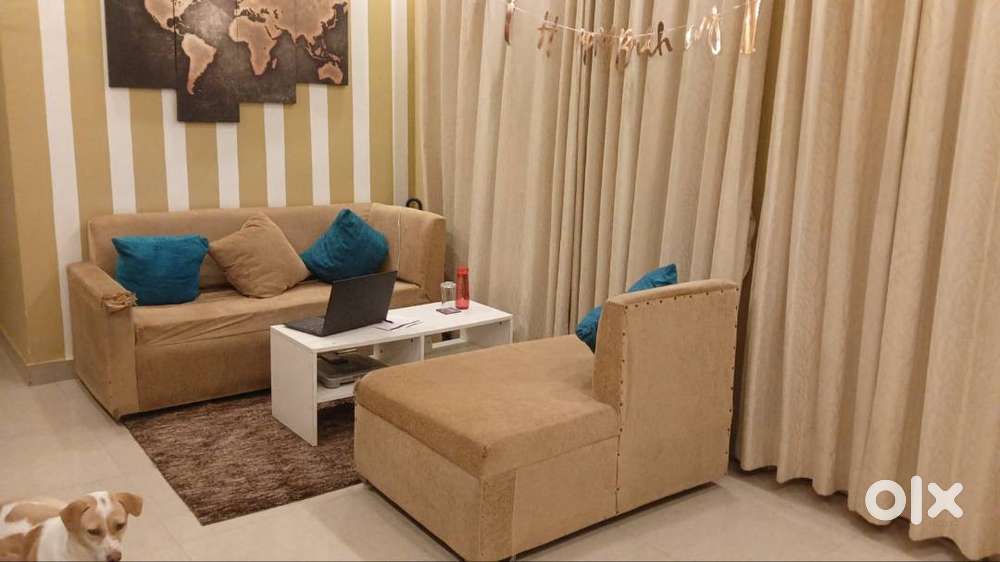 Stylish 3-Seater Beige Sofa with Lounger – Great Condition