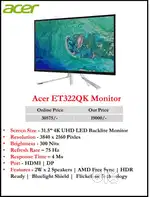 (udaipur) Brand New Open Box  ACER Monitor