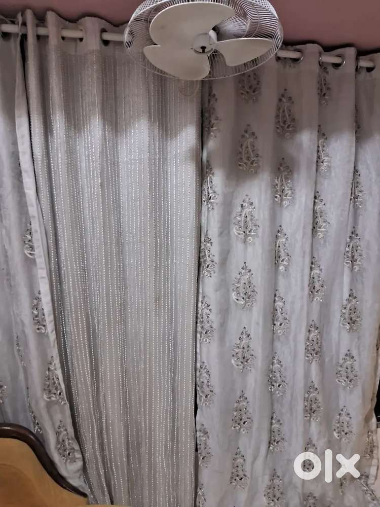 Designer within e.broidered curtain with lining and bridal bedsheets