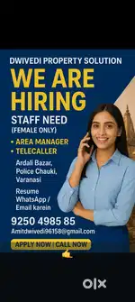 Need female telecaller area manager