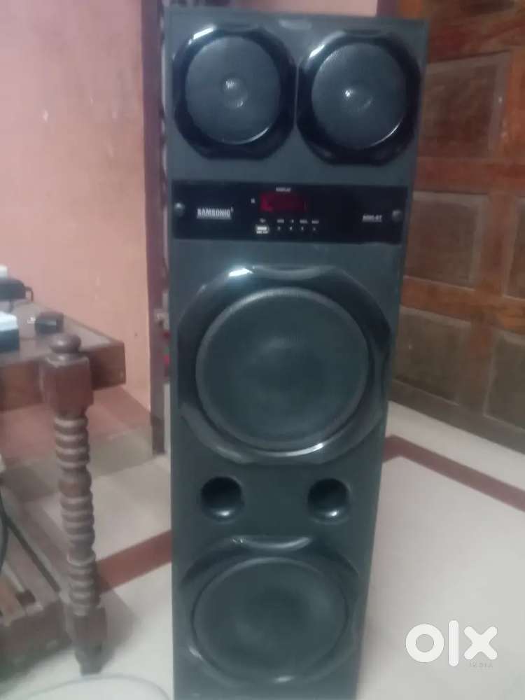 Speaker tower speaker with 2 bass