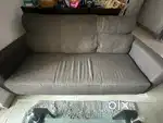 5 seater sofa and glass cnwter table