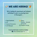 We are hiring for DAVANGERE