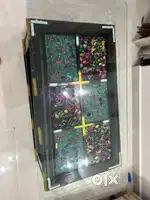 Stylish Glass Center Table – 4x2 ft with Decorative Pebbles