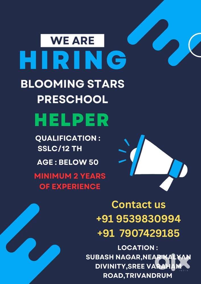 Need Helper(Aya) for Kindergarten