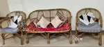 Cane sofa set 2+1+1 and 3 Seater Sofa-cum-Bed with storage