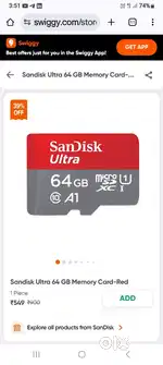Brand new 64 gb Sandisk memory card