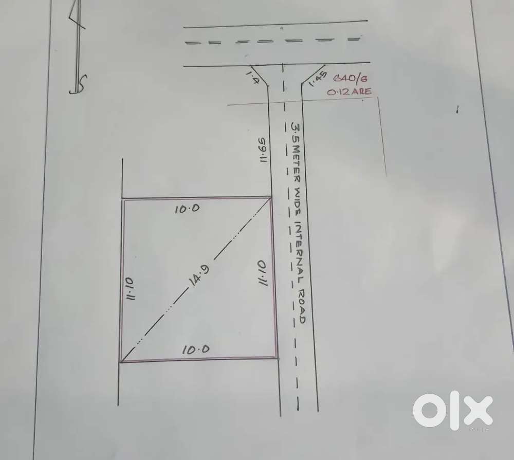 Vyttila chalikkavattom 2.75 cent Residential plot