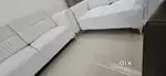 Wooden Velvet Fabric  7 Seater Sofa Set