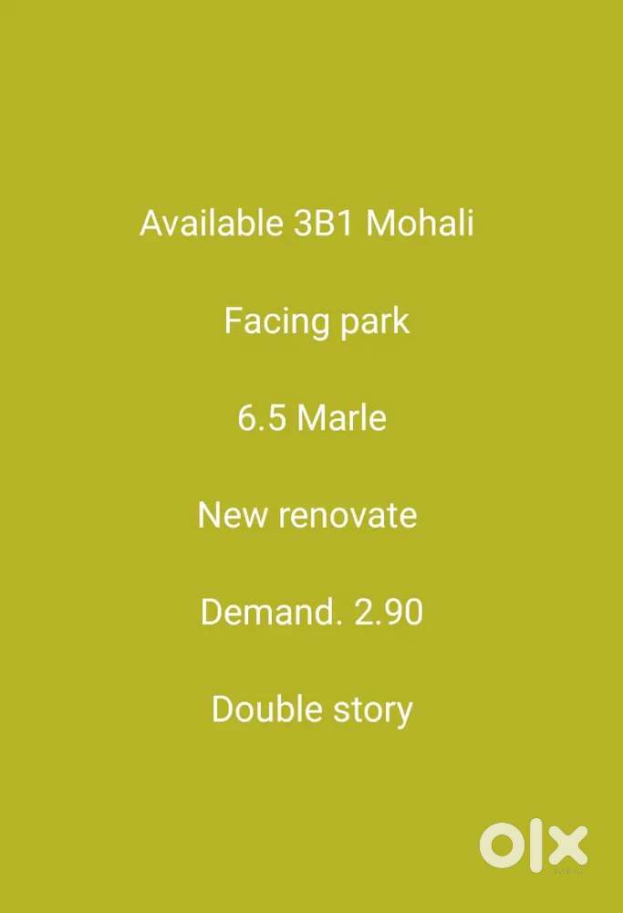 6.5 Marla facing Park Double story for sale sector 60