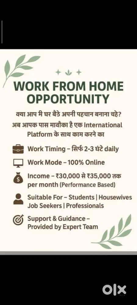 Work From Home For 20+ Aged people