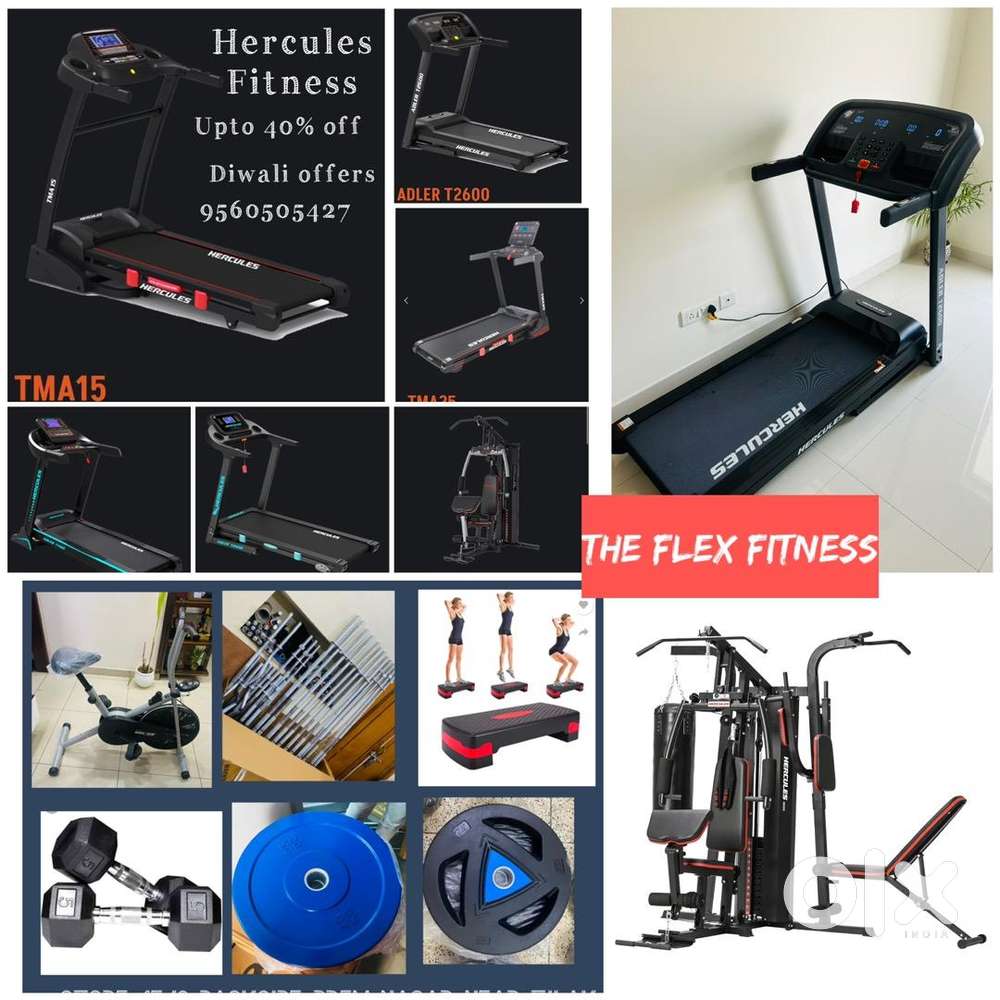 All gym equipments exercise cycle and treadmill available