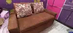 Stylish Warm Brown Designed Sofa Cum Bed With Interior Cermica,storage