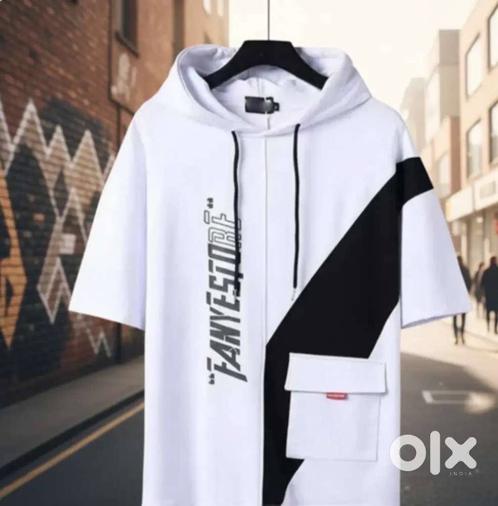 Mens half sleeves hoodie