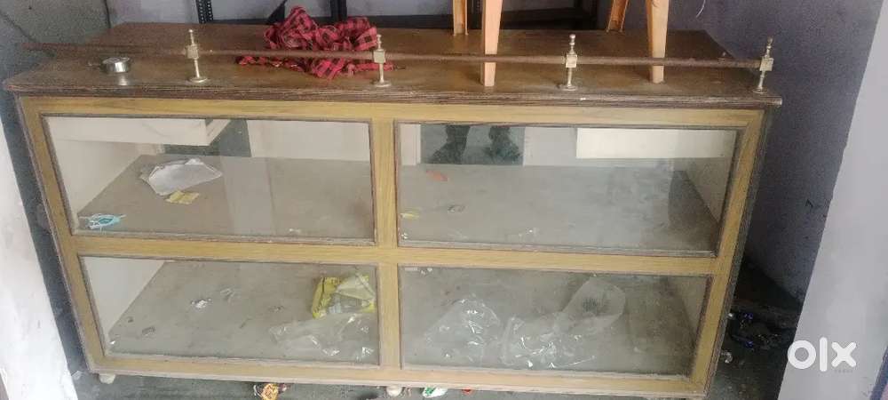 Conter wooden with glass