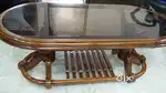 Wood Center Table with Glasstop