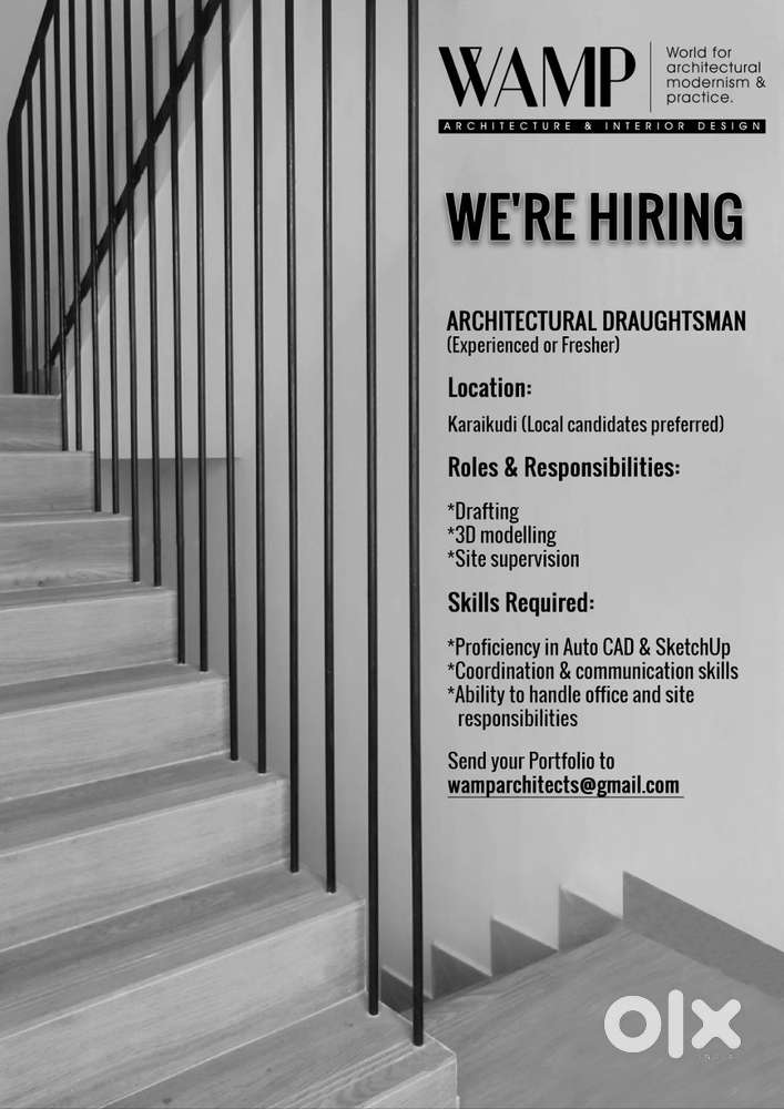 Architectural Draughtsman (Experienced or Fresher)