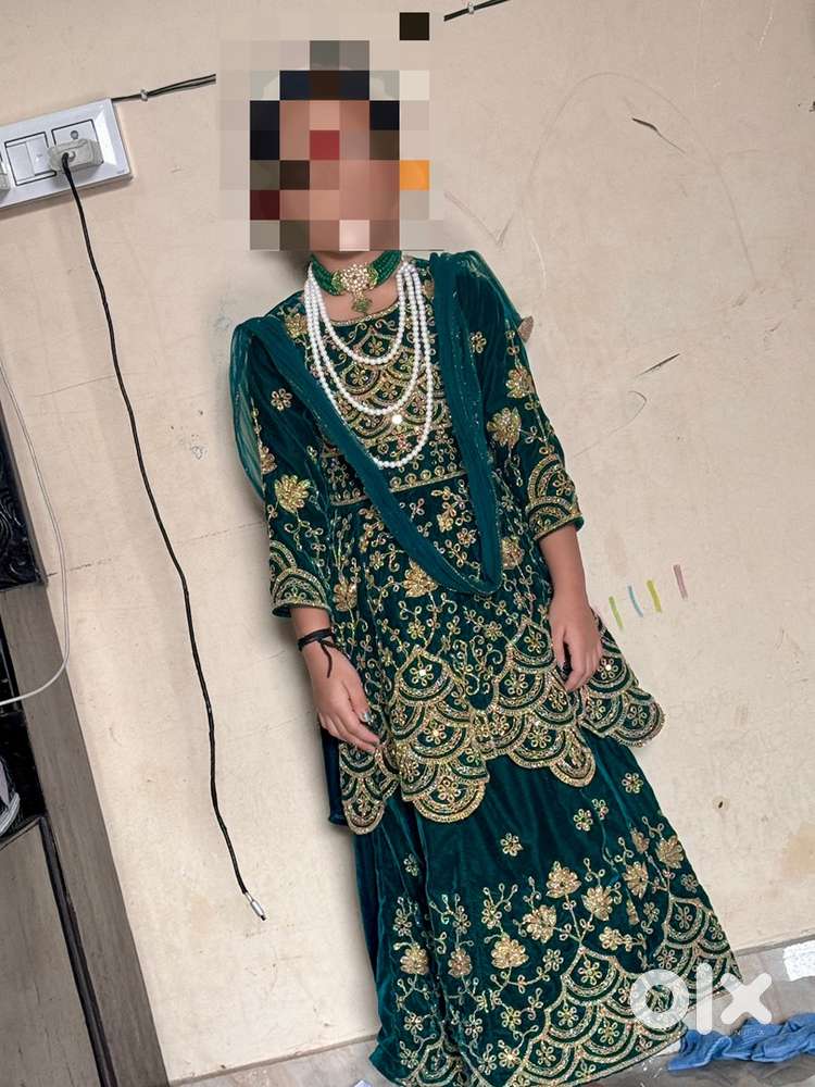 Velvet green lehnga