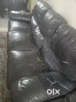 Leather sofa with leg raising facility 3 seater
