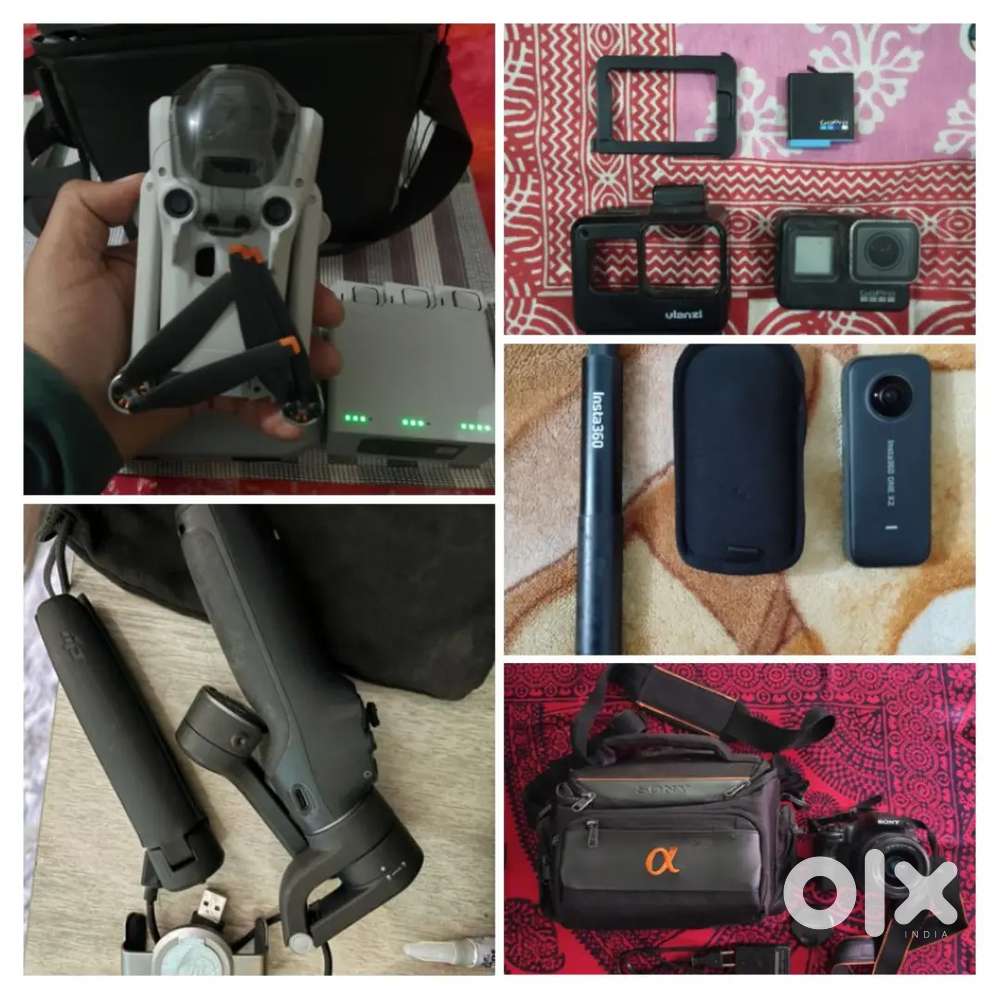 DJI mini 3 pro drone , Sony A58 , Gopro7 , Insta360 x2 , DJI osmo 6
