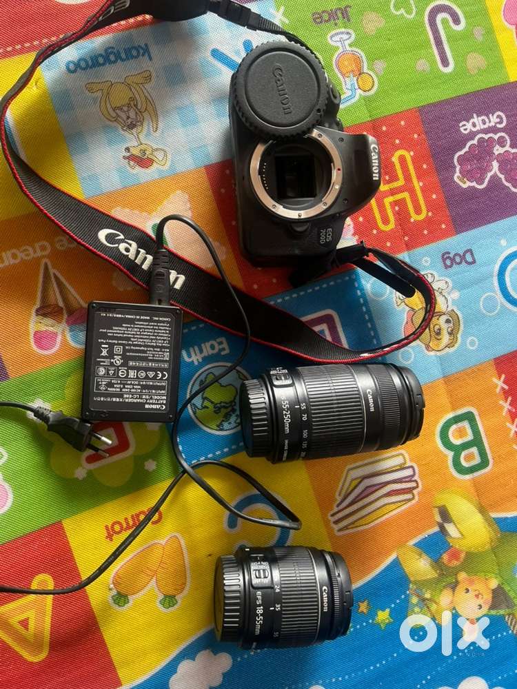 DSLR Canon EOS 700D with extra 55-250mm lens in brand new condition.