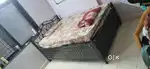 Iron bed 5×6 with storage without  mattress for sell