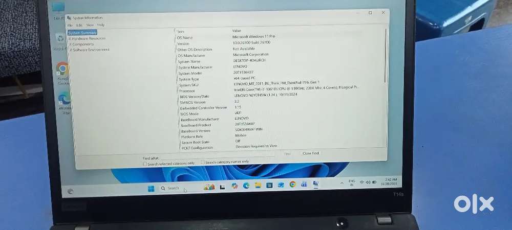 Lenovo ThinkPad T14s Intel core i7-10th Gen Refurbished ultraslim lapt