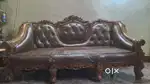 Three seater antique wooden sofa