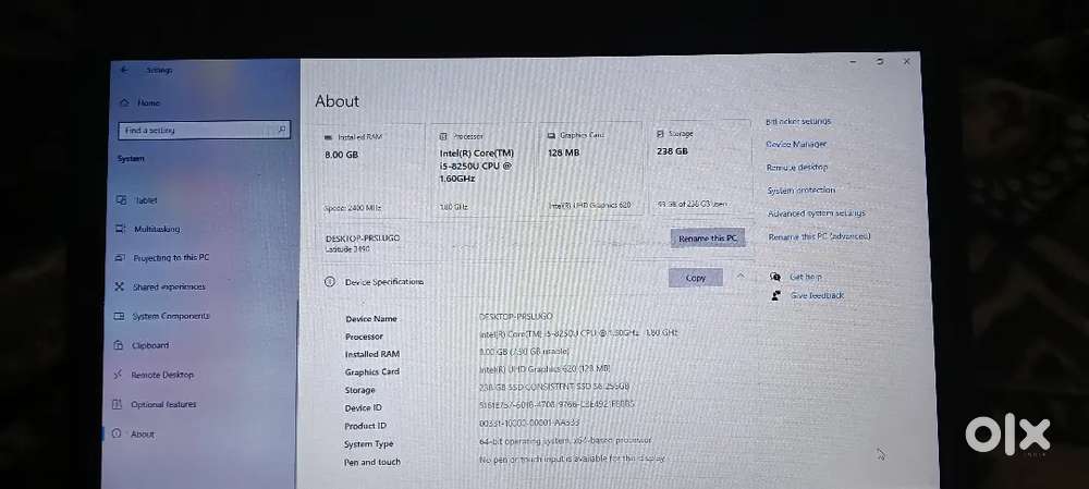 Dell laptop with Windows 10 pro