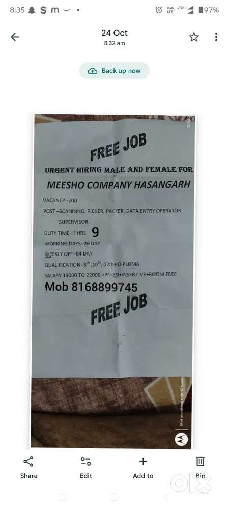 Job hi job urgent hiring male and female