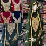 Rayon ,Cotton Dupatta suit net satin georgette (Unstiched)