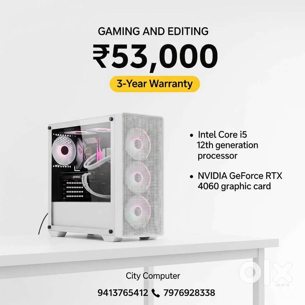 Gaming Editing PC i5 13th Gen RTX 3060 GPU 3 Year Warranty Full System