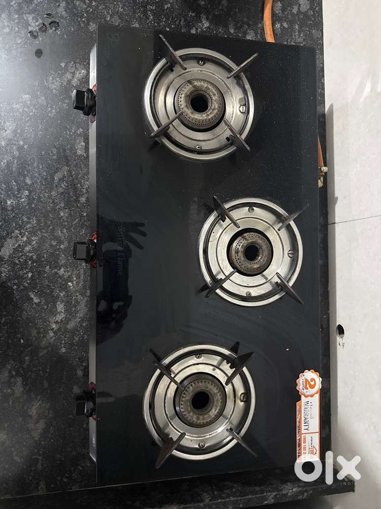 3-Burner Glass Top Gas Stove – Still in Warranty – Good Condition