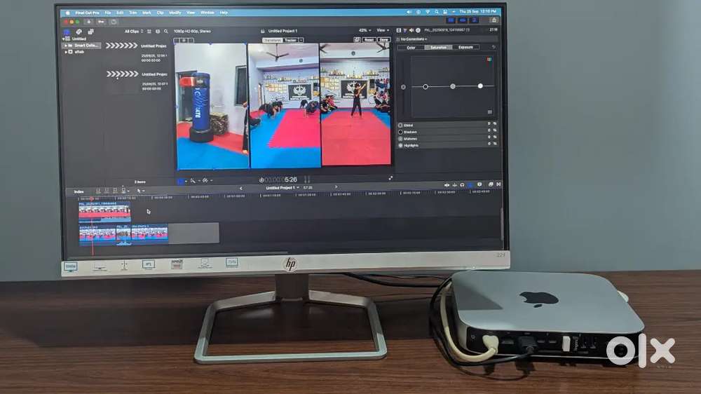 Mac mini 512 Gb SSD card with hp monitor