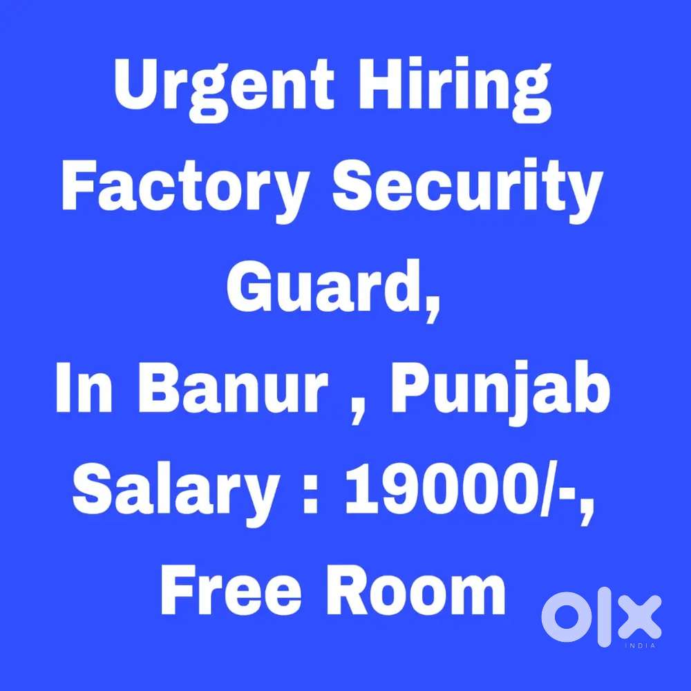 Factory Security Jobs, Room Free, Banur Punjab